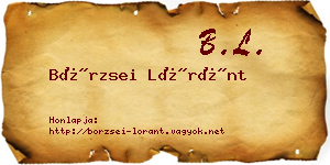 Börzsei Lóránt névjegykártya