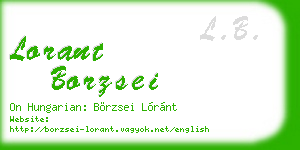 lorant borzsei business card
